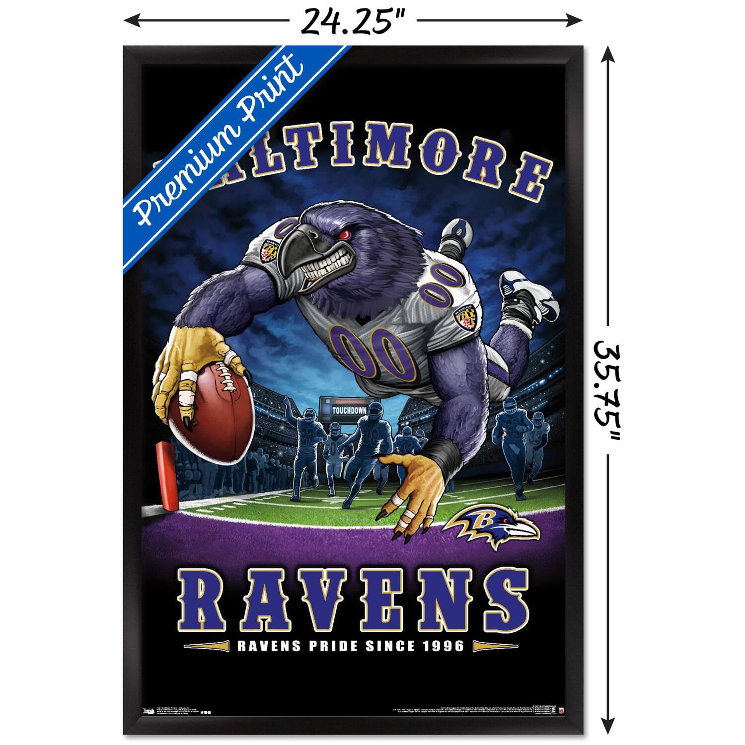 Trends International Baltimore Ravens 24.25'' x 35.75'' Framed