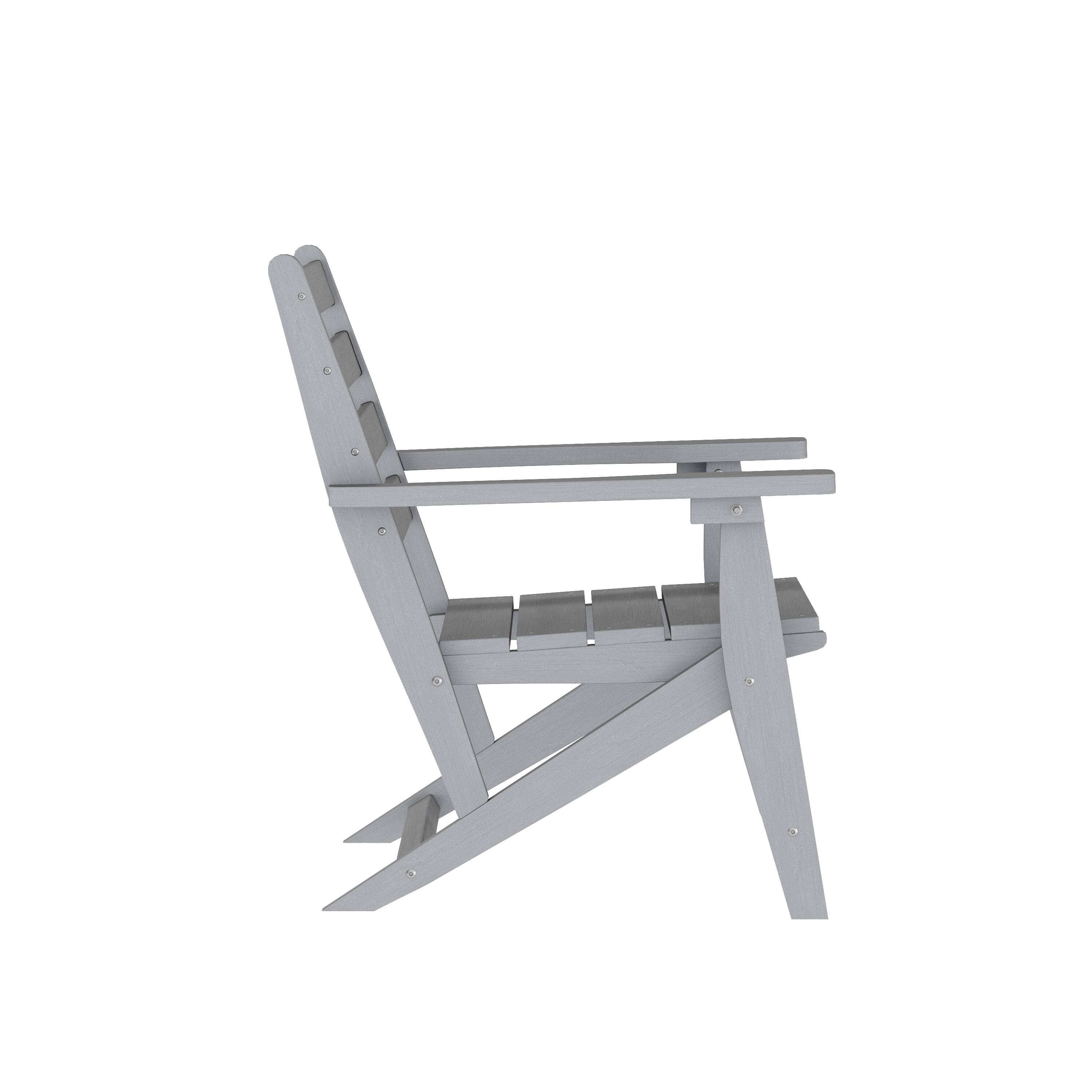Angle. Flash Furniture - Tolleson Commercial 7 Piece Adirondack Dining Set with 72" Rectangle Indoor/Outdoor Recycled HDPE Table and 6 Chairs wit - Gray.