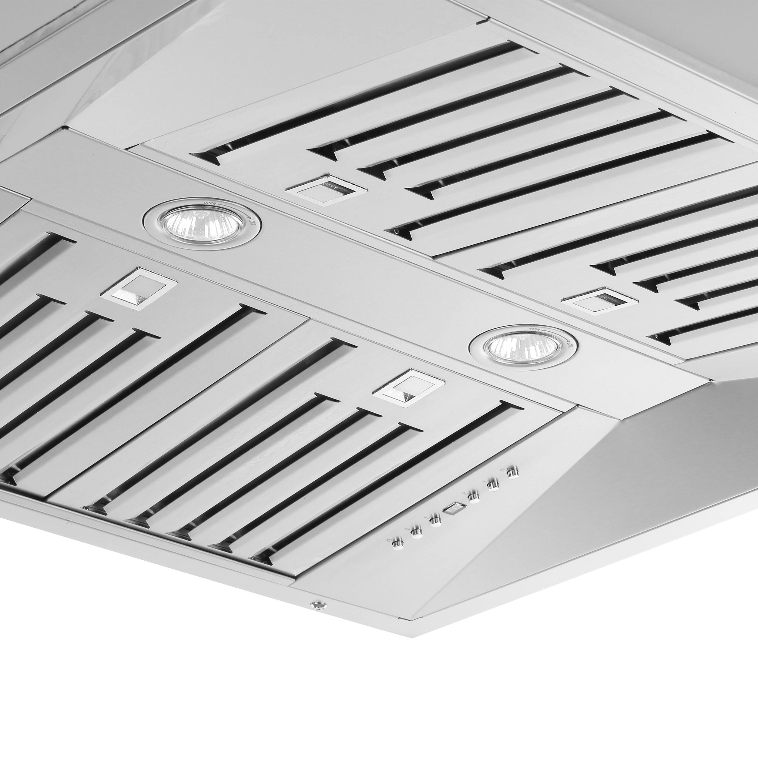 Alt View 2. Forno Appliances - Altilia 30" Built-In Range Hood with LED Lighting - Stainless steel.