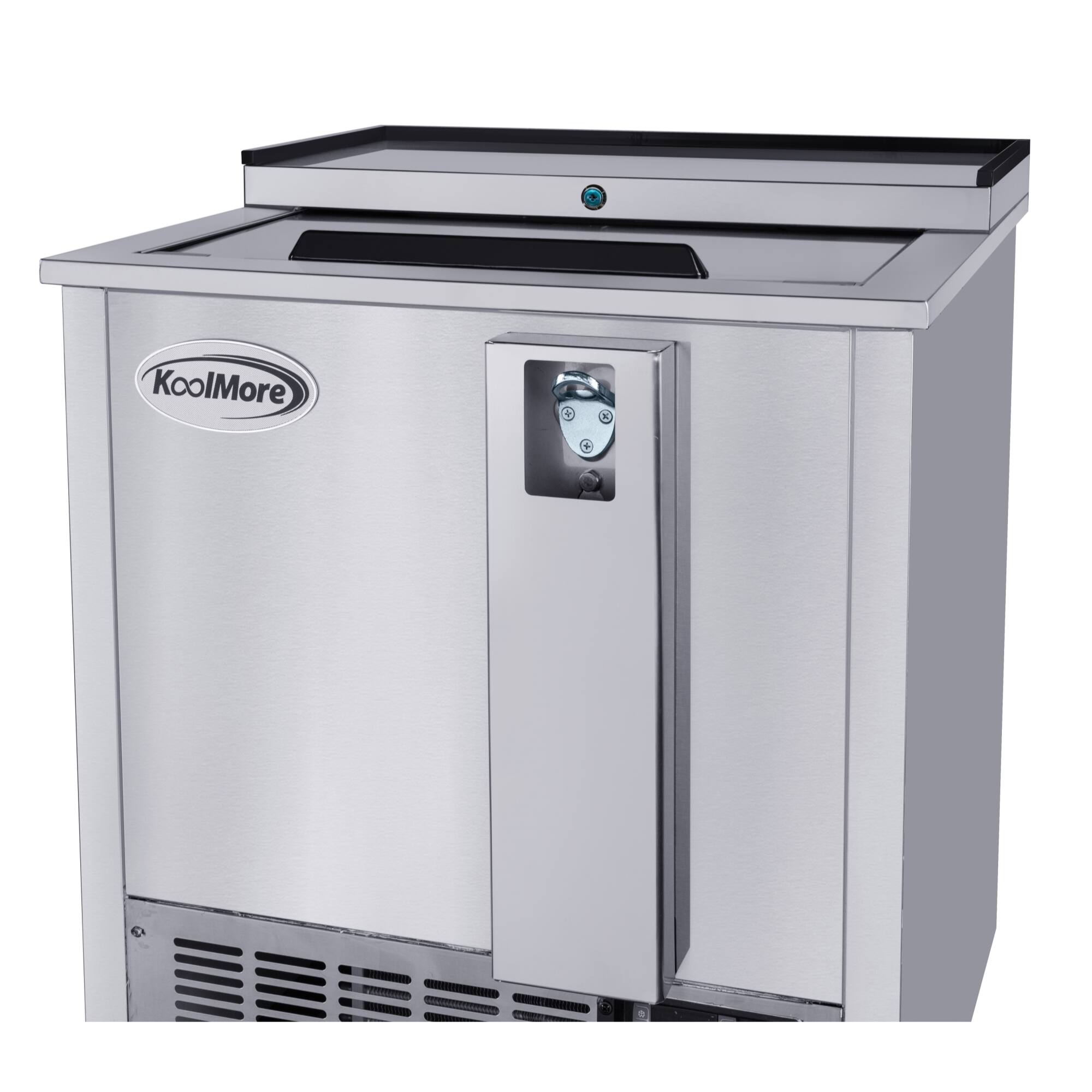 Alt View 4. Koolmore - 25 in. Commercial Bottle Cooler in Stainless-Steel with Built-In Opener, ETL Listed, 5 cu. ft. (KM-BOC25-SS) - Stainless steel.