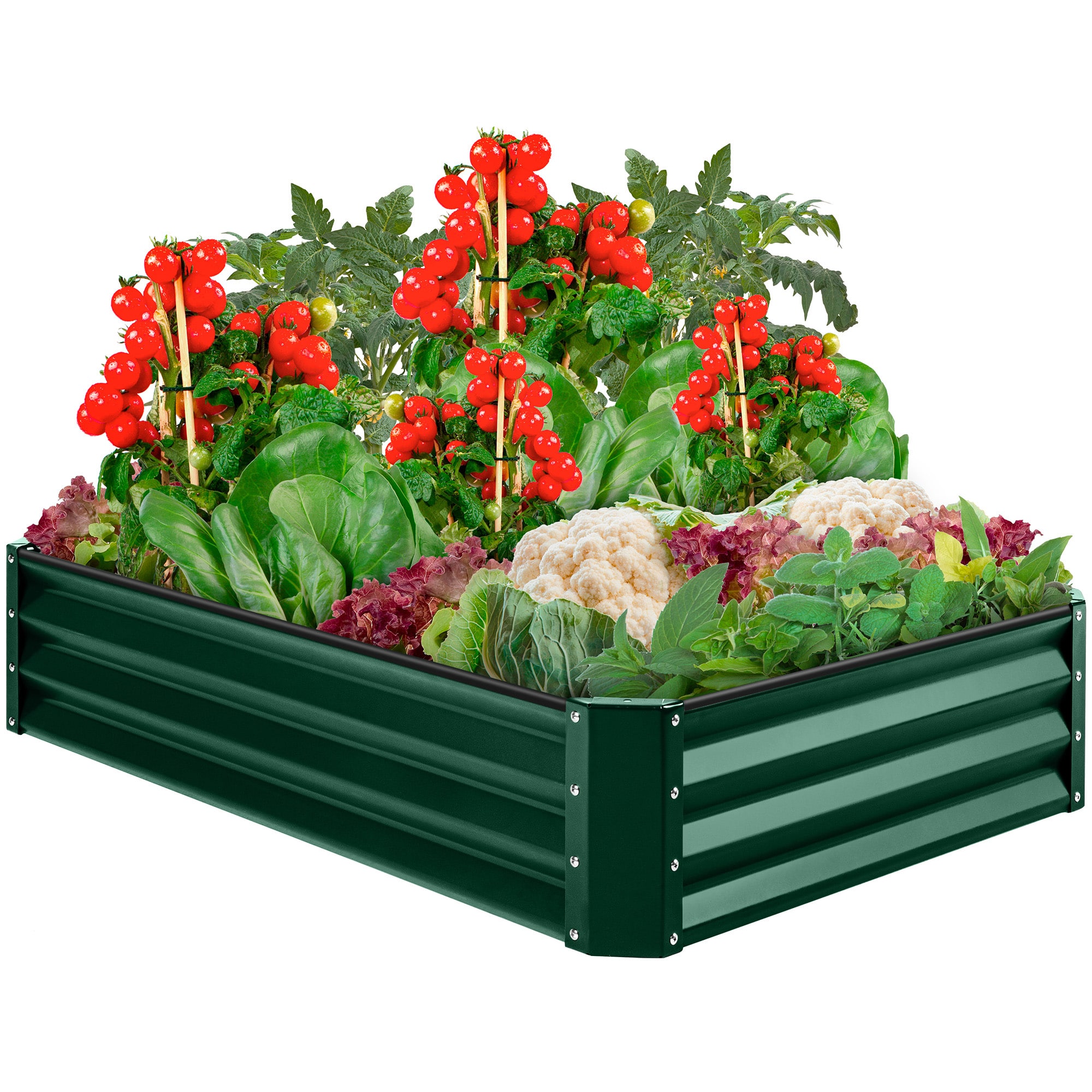 Best Choice Products - 6x3x1ft Outdoor Metal Raised Garden Bed for Vegetables, Flowers, Herbs, Plants - Dark Green