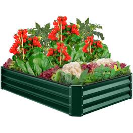 Best Choice Products - 6x3x1ft Outdoor Metal Raised Garden Bed for Vegetables, Flowers, Herbs, Plants - Dark Green