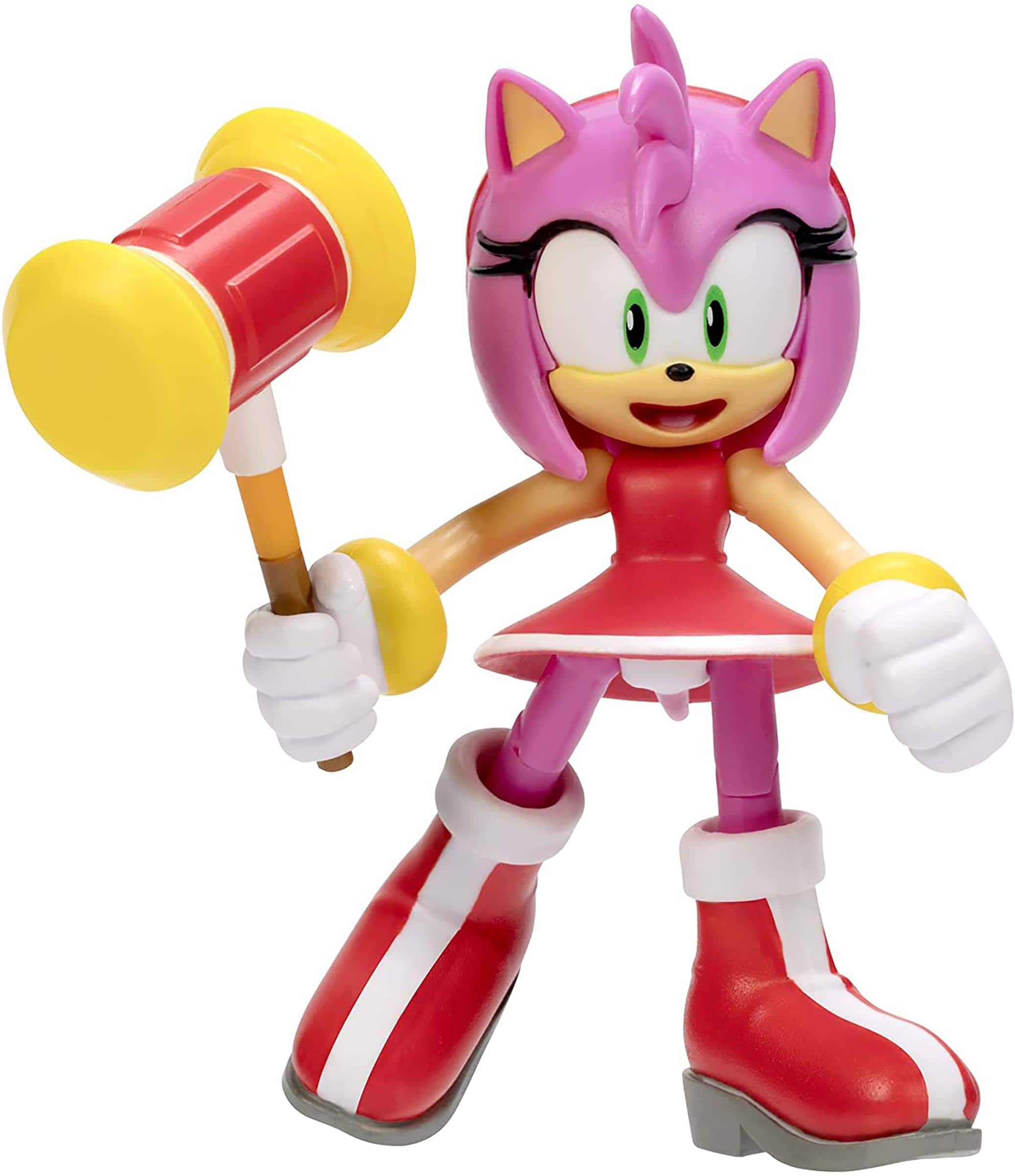 Jakks Pacific - Sonic the Hedgehog 4 Inch Figure | Modern Amy with Hammer - Red