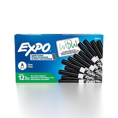 86001A EXPO WOW VISANT ECLAANT 1 OuF VEAATE  
Easily Erases Efface Facilement Se Borra con Facilidad  
Fine EX A Fina CONT. CT  
Dry Frase Markers EXPO EXP 12 PCAS Marqueurs Effacables  Sec EXPO PZAS Marcadores Borrables EXPO