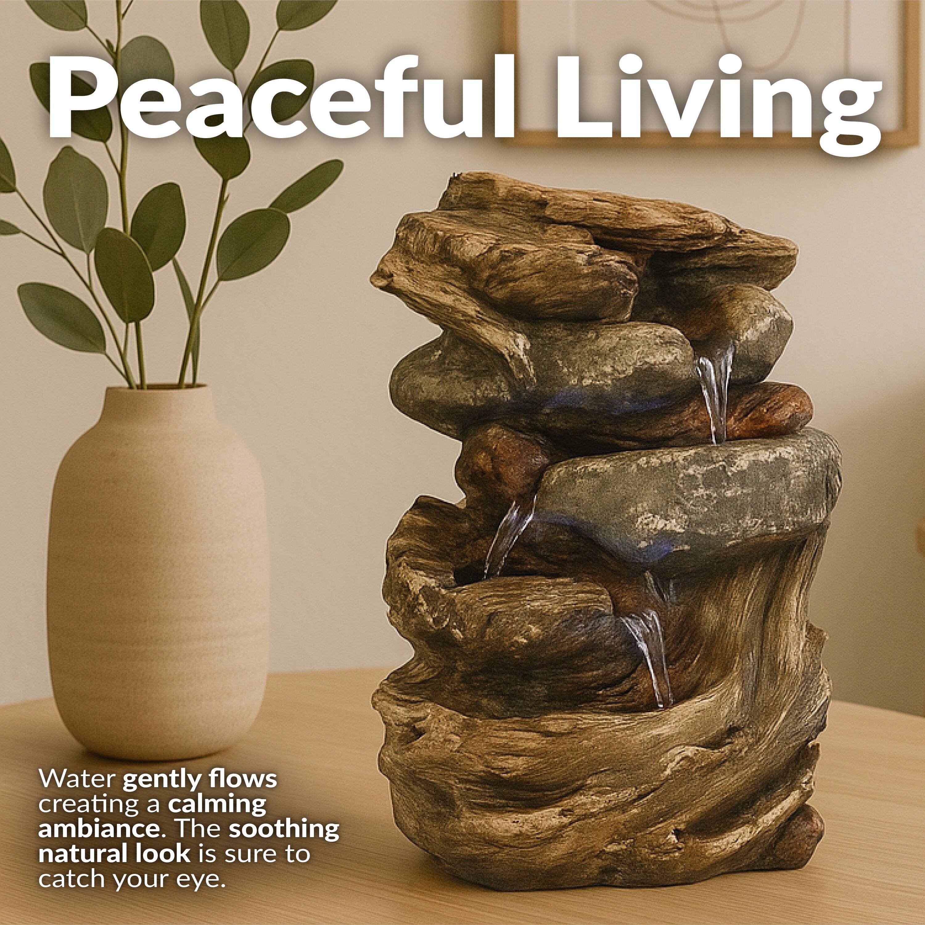 Peaceful Living

Water gently flows creating a calming ambiance. The soothing natural look is sure to catch your eye.