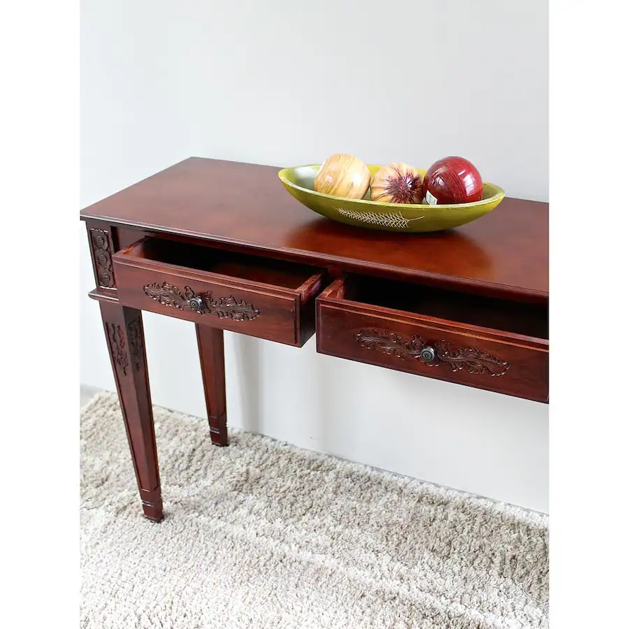 International Caravan Windsor Two Drawer Rectangular Console Table ...