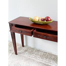 International Caravan - Windsor Two Drawer Rectangular Console Table - Stain