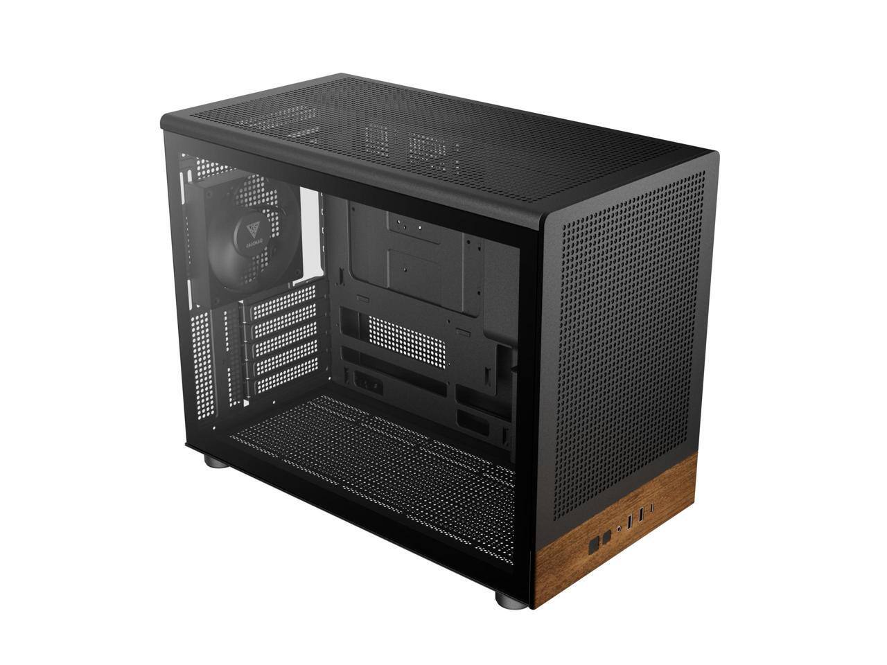 Alt View 1. GAMDIAS - Gamdias ATHENA M4M WOOD Mini PC Case, 3 PWM Fans, 395mm GPU, ATX PSU, 360mm Radiator - Wood.