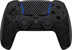 Front. Custom Controllerzz - Custom Wireless Controller for PS5 - Glossy Carbon Fiber.