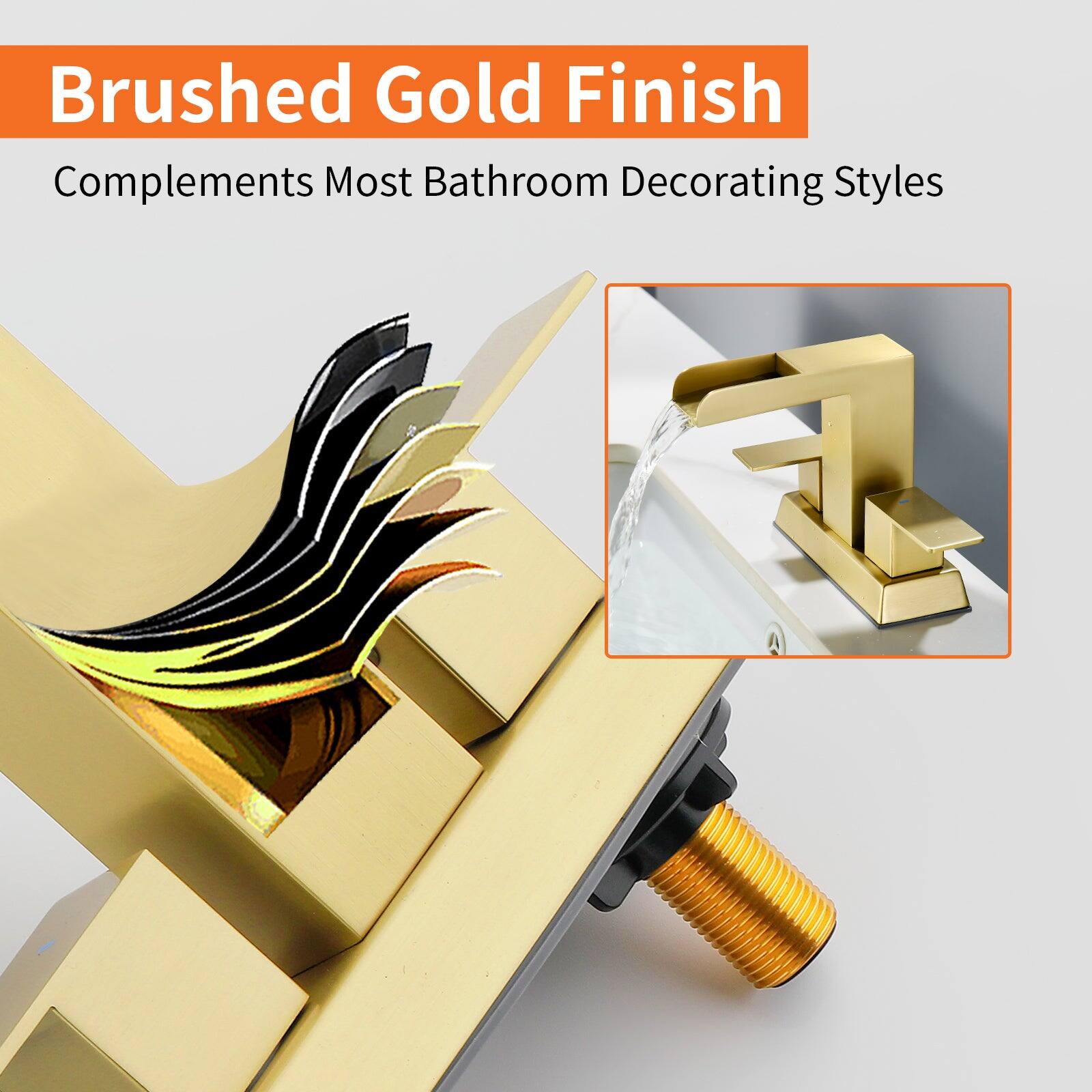 Brushed Gold Finish  
Complements Most Bathroom Decorating Styles