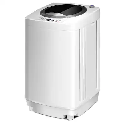 Front. Costway - Costway Portable Washing Machine, Full Automatic Washer and Dryer Combo, with Built-in Pump Drain - White.