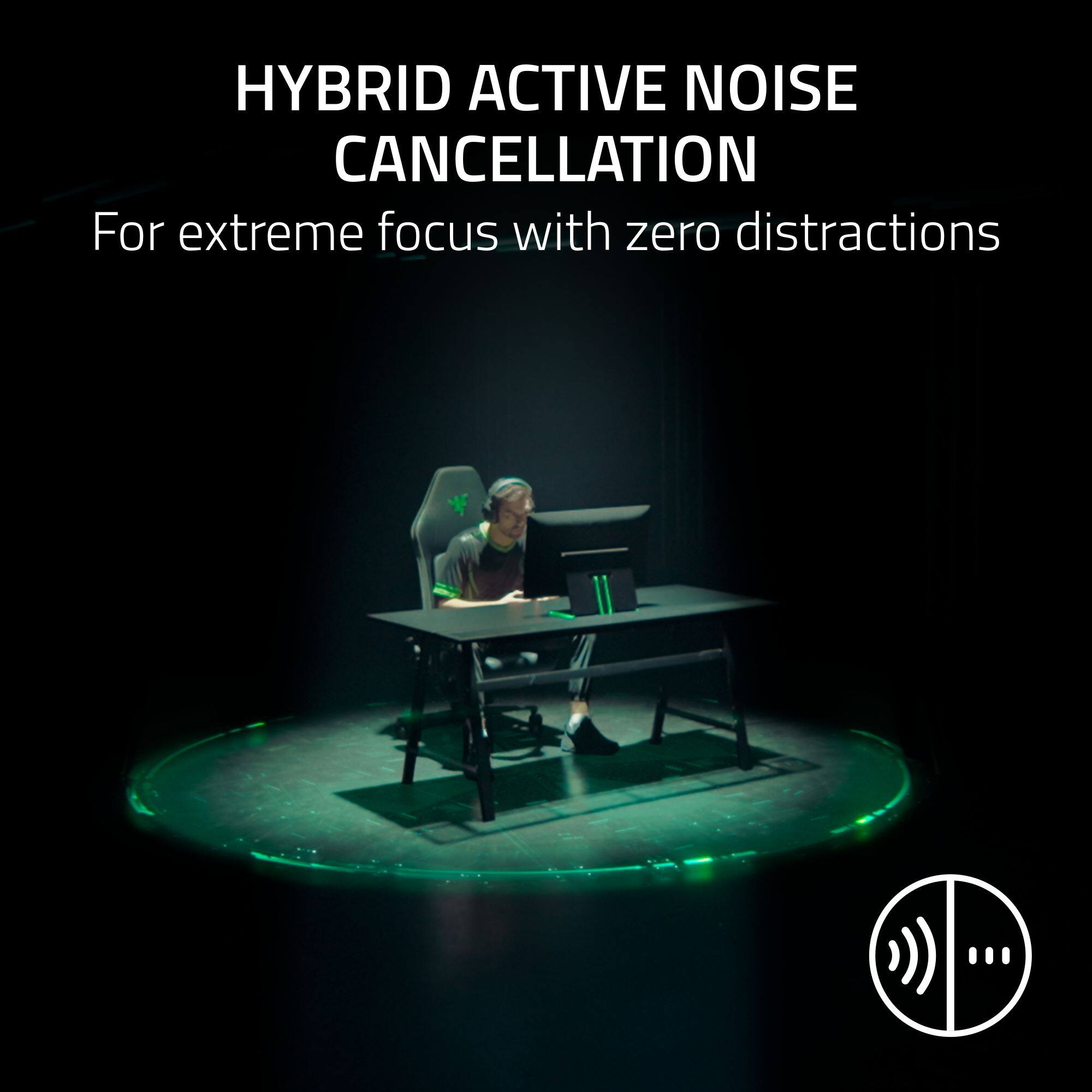 HYBRID ACTIVE NOISE CANCELLATION  
For extreme focus with zero distractions