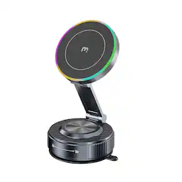Mybat Pro - PowerVac Wireless Charging Magnetic Vacuum Suction Phone Mount - Black - Black