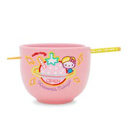Silver Buffalo - Sanrio Hello Kitty "Kawaii Tokyo" 20-Ounce Ramen Bowl and Chopstick Set - Pink
