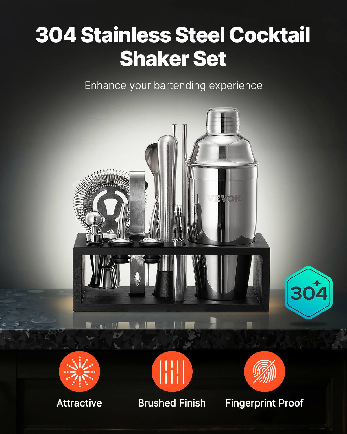 304 Stainless Steel Cocktail Shaker Set

Enhance your bartending experience

Attractive
Brushed Finish
Fingerprint Proof