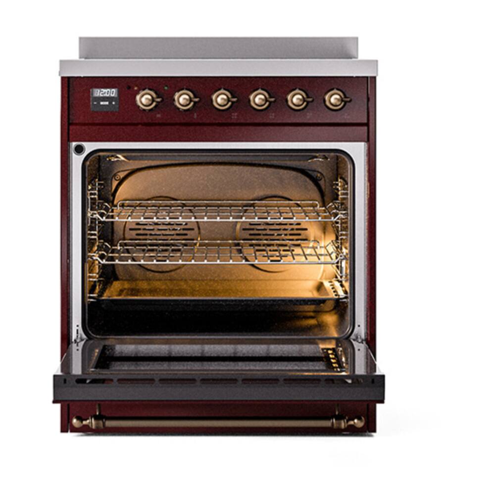 Alt View 2. ILVE - ILVE Nostalgie II 30 inch Induction Range with 4 Induction Elements (Burgundy) - Burgundy.