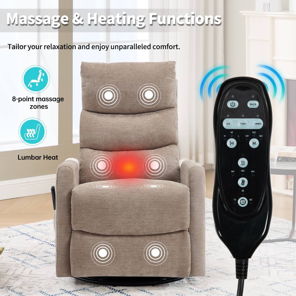 Massage & Heating Functions  
Tailor your relaxation and enjoy unparalleled comfort.  
8-point massage zones  
BACK  
LEG  
THIGH  
LUMBAR  
Lumbar Heat