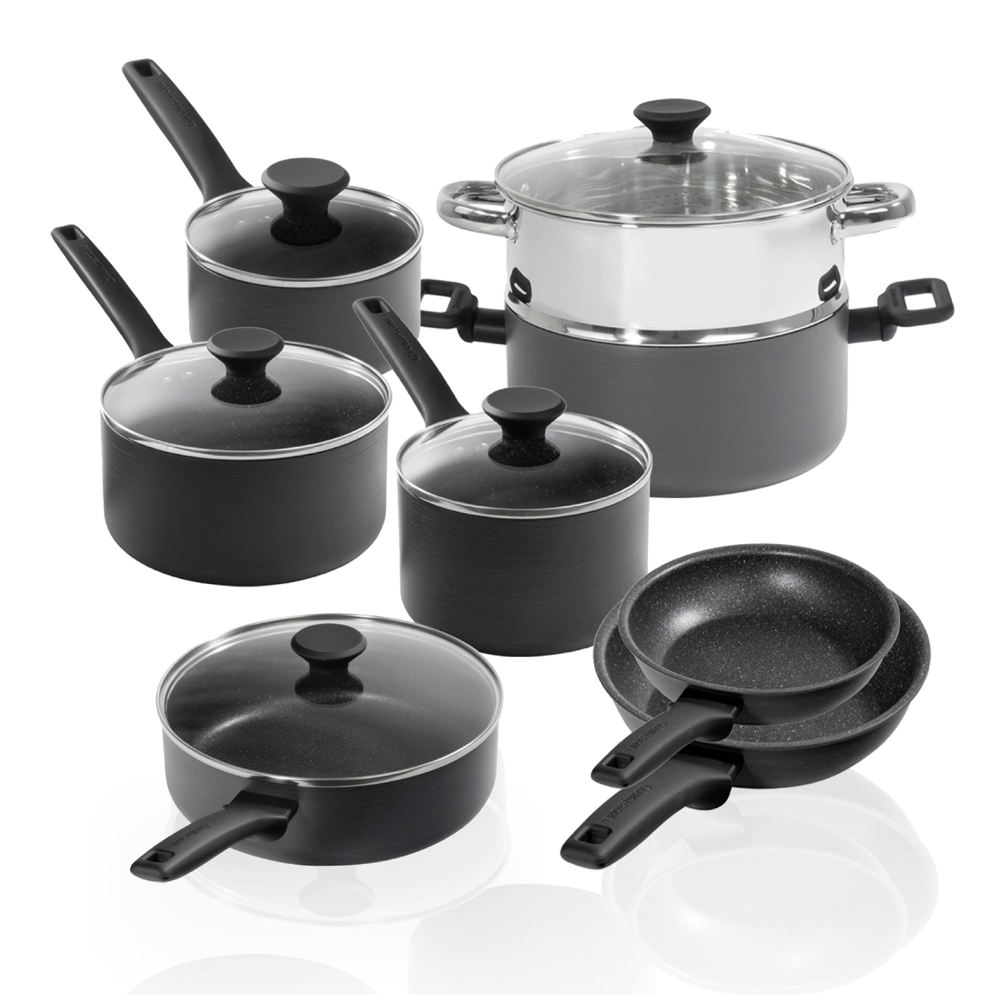 Alt View 8. Granitestone - Granitestone Pro Premier Hard Anodized 13 Piece Nonstick Cookware Set - Black.