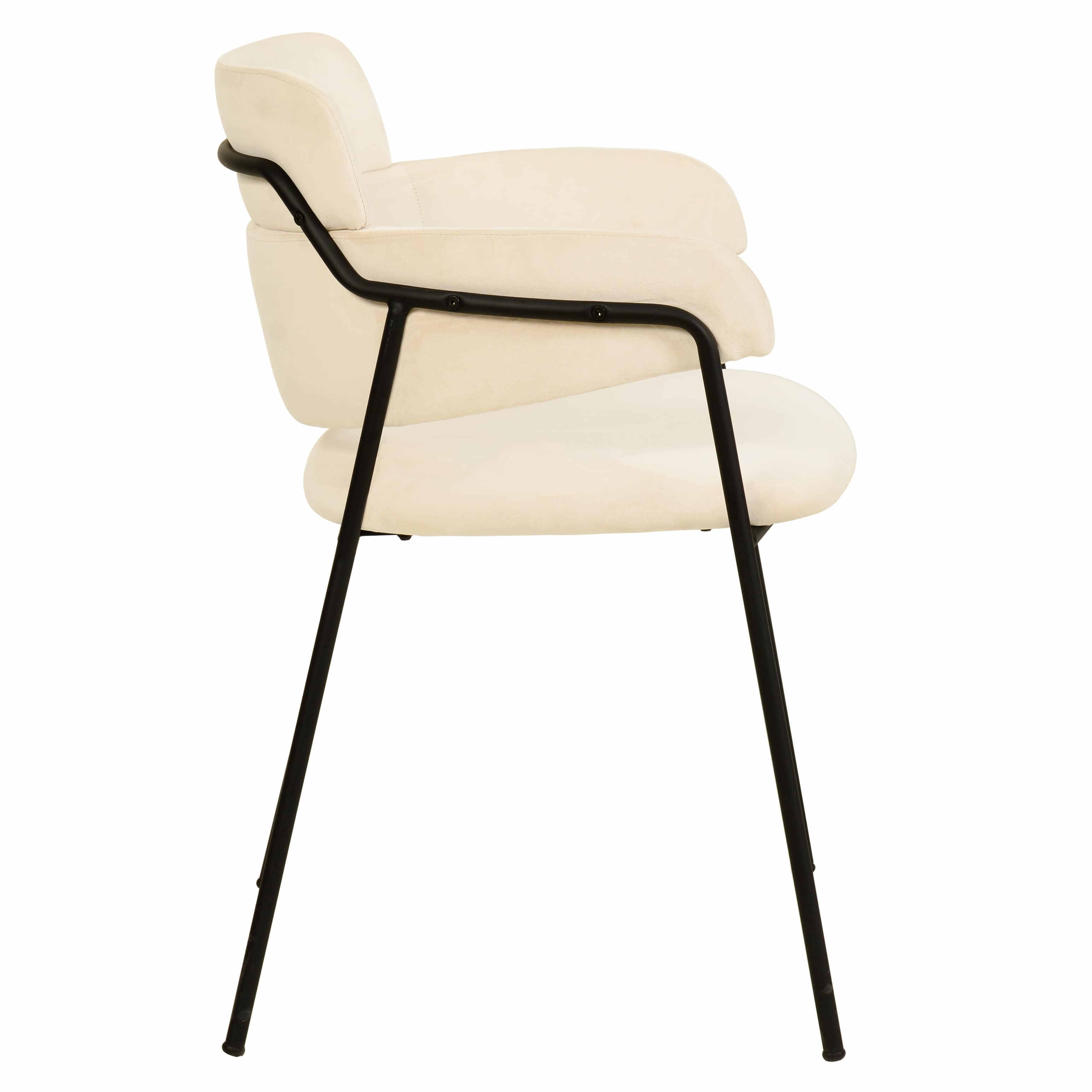 Alt View 2. LeisureMod - Axis Modern Dining Chair with Ergonomic Curved Backrest & Powder-Coated Stainless Steel Legs - Beige.