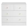 Front. Kadyn - 4 Drawer Dresser with Gold Handle, Nursery Dresser Chest Of Drawers Organizer - White.