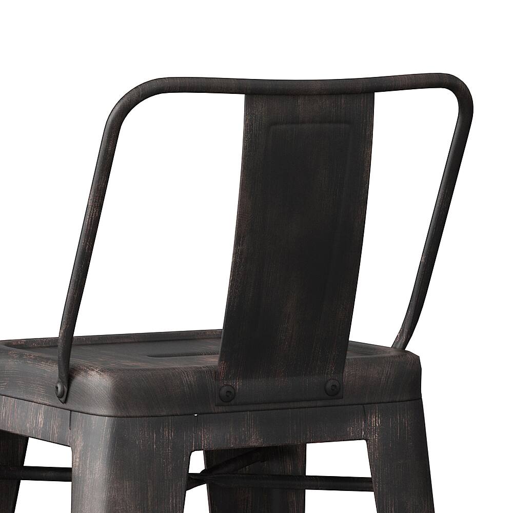 Alt View 14. Simpli Home - Rayne Industrial Metal 24 inch Counter Height Stool (Set of 2) in Distressed Black - Distressed Black.