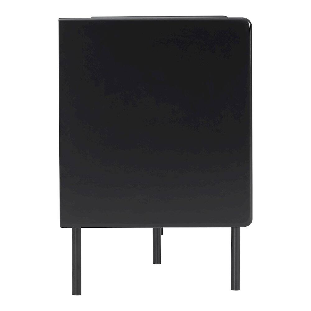 Alt View 2. Furniture of America - Rainer Modern Black TV Stand with Drawer and Doors - Black.