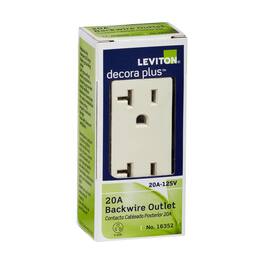 Leviton - Decora Plus 20 amps 125 V Duplex Outlet 5-20R 1 pk - Light Almond