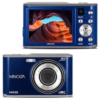 Minolta 48 Mega Pixels Point & Shoot Digital Camera with Rear Minolta 48 Mega Pixels Point & Shoot Digital Camera with Rear