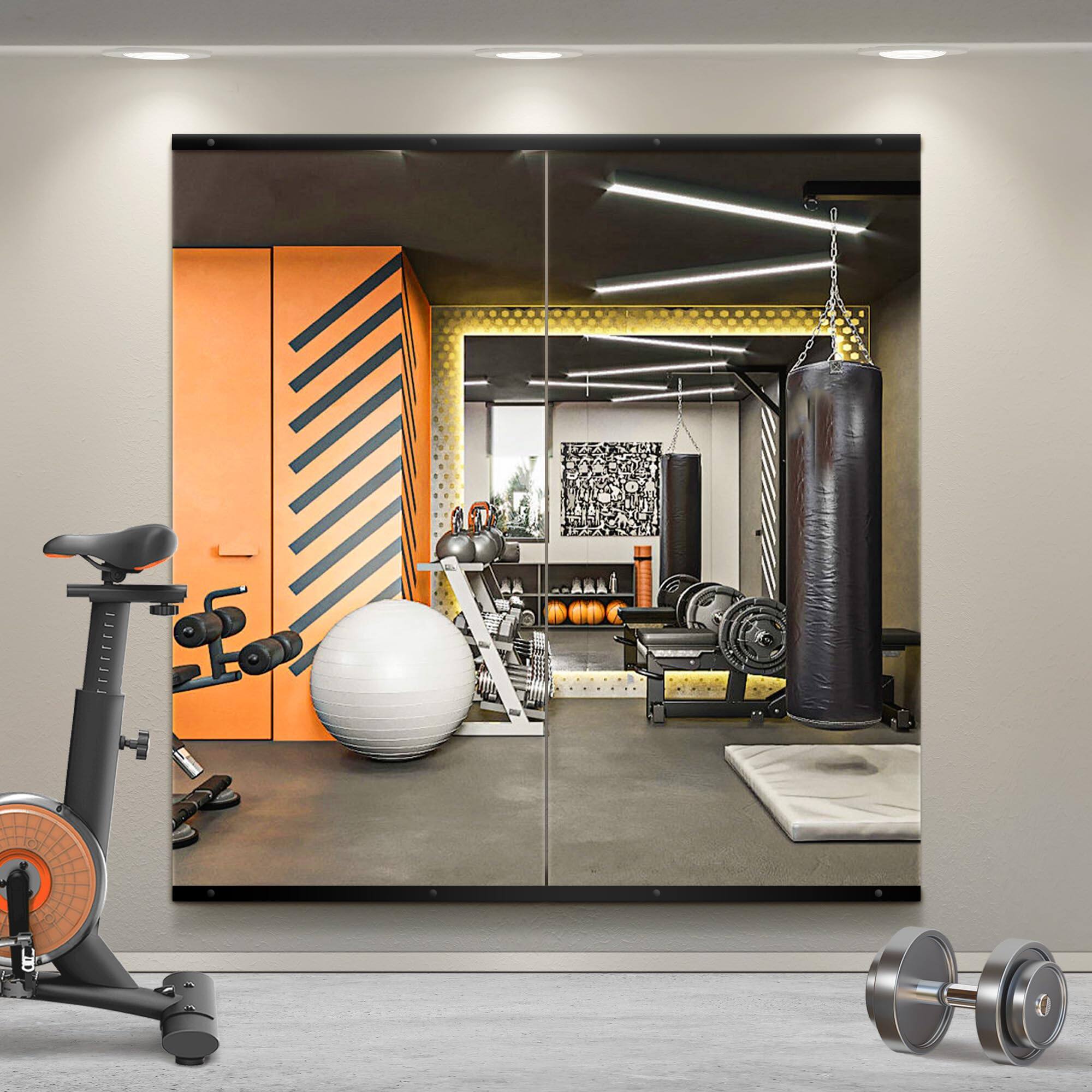 Matte Black Gym-48"x28"x2PCS