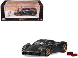 CM Models - Pagani Utopia Full Carbon with Gold Wheels 1/64 Diecast Model Car by CM Model - Black/Gold