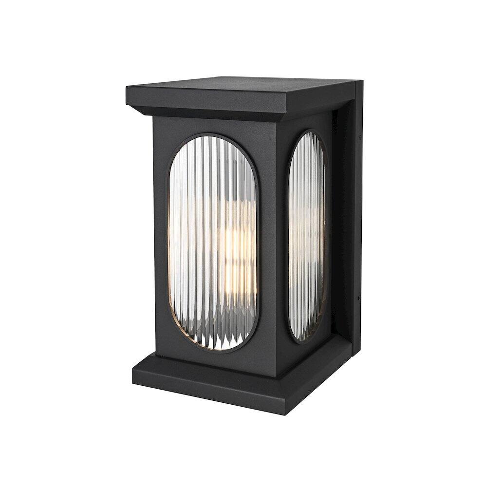 Angle. Elegant Lighting - Sevyn 9 Inch Outdoor Wall Sconce In Black - Black.
