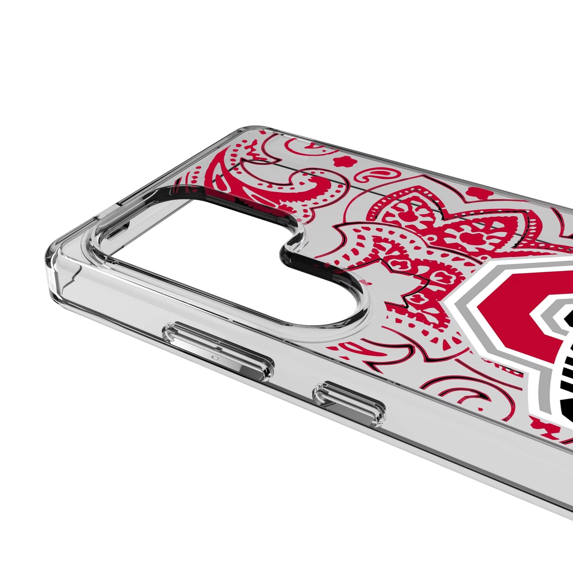 Alt View 2. Keyscaper - Ohio State Buckeyes Paisley Galaxy Clear Case - S24 Plus - Multicolor.