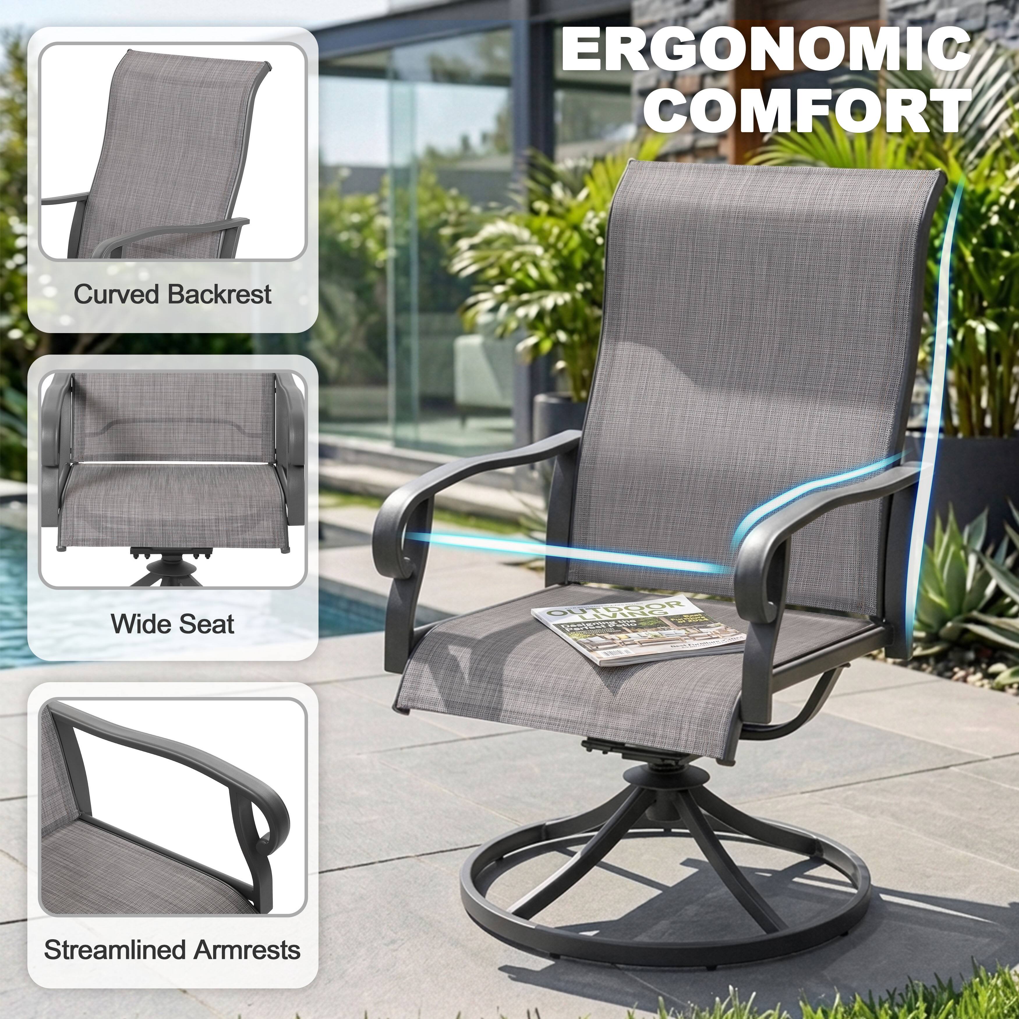 ERGONOMIC COMFORT

- Curved Backrest
- Wide Seat
- Streamlined Armrests