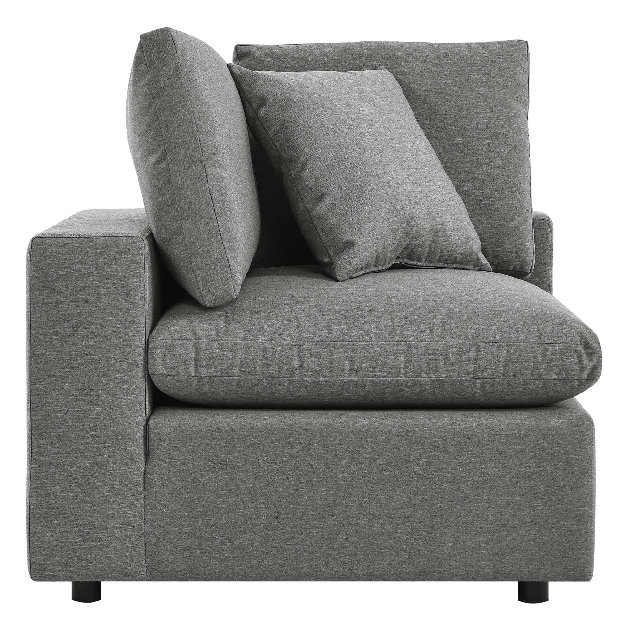 Back. Modway - Commix Overstuffed Outdoor Patio Corner Chair by Modway - Charcoal.