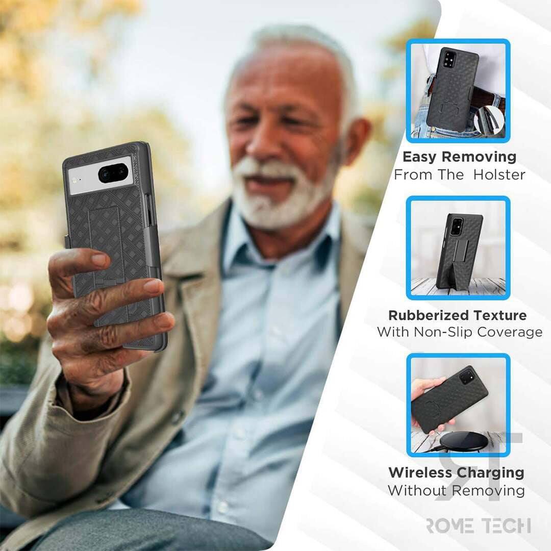 Easy Removing From The Holster  
Rubberized Texture With Non-Slip Coverage  
Wireless Charging Without Removing  
ROME TECH