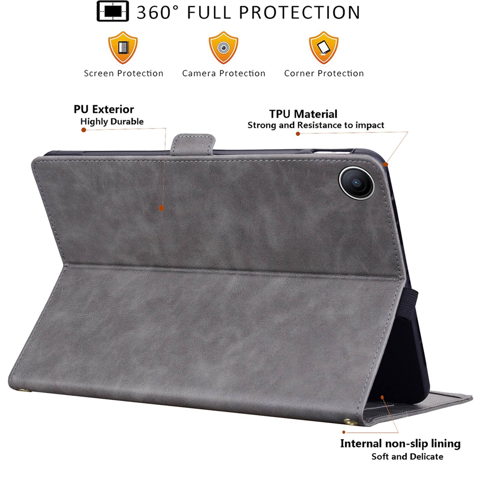 360° FULL PROTECTION

- Screen Protection
- Camera Protection
- Corner Protection

PU Exterior
Highly Durable

TPU Material
Strong and Resistance to impact

Internal non-slip lining
Soft and Delicate