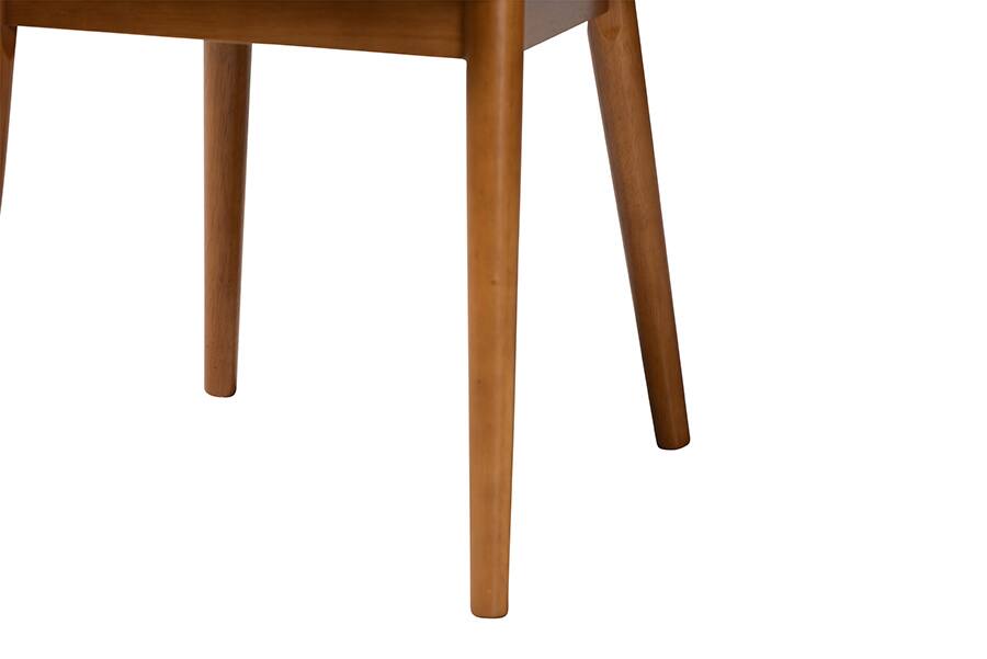 Alt View 1. Baxton Studio - Lavin Mid-Century "Walnut" Brown/Faux Leather Dining Chair - Walnut Light Brown/Beige.