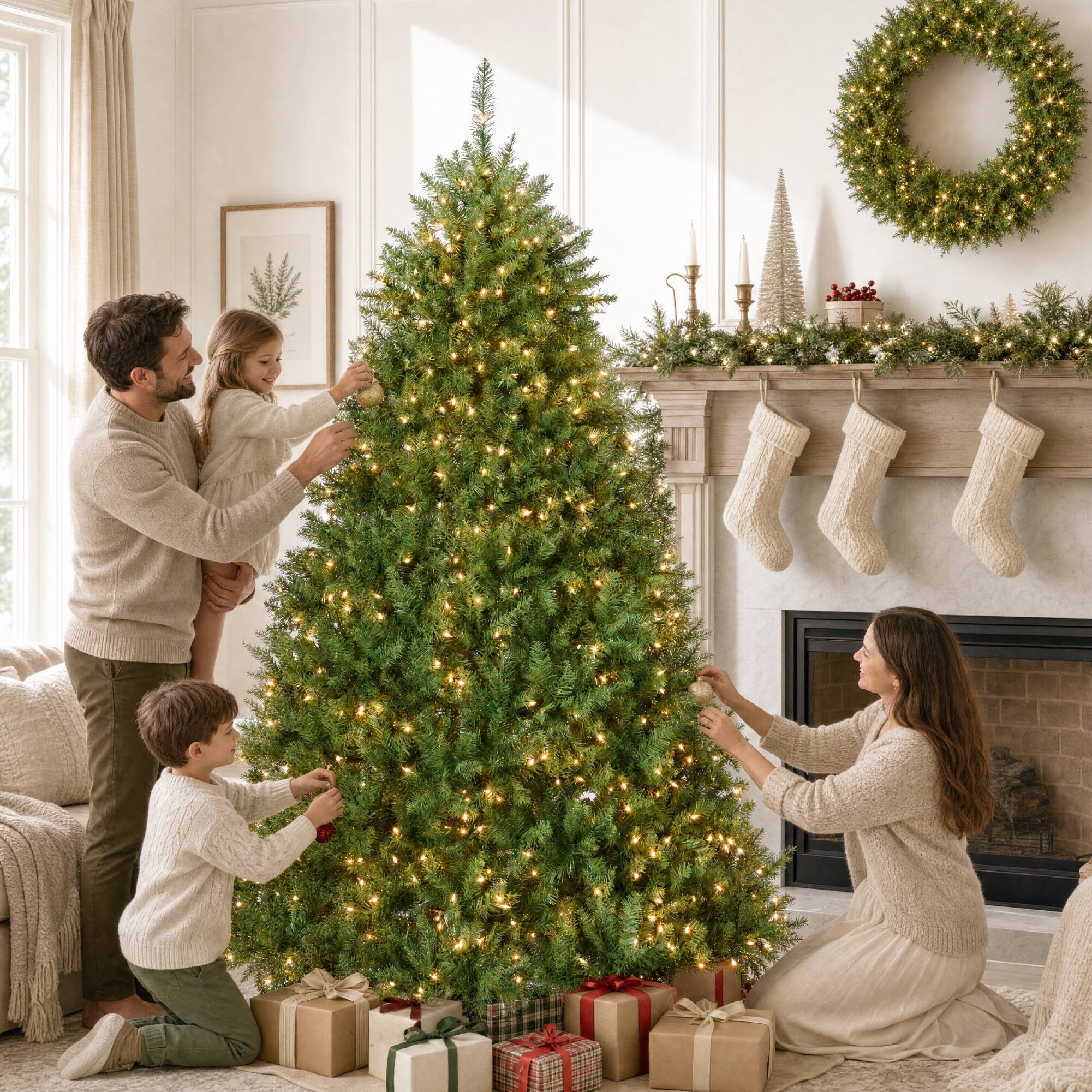 Alt View 6. Best Choice Products - Best Choice Products 7.5ft Artificial Christmas Tree Pre-lit w/ Viral Twinkling Lights Douglas Fir Full Holiday Decor - Green.