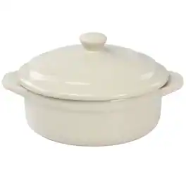 Martha Stewart - Stoneware Round Mini Casserole with Lid - Beige