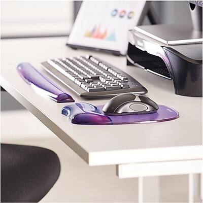 Alt View 3. Fellowes - Crystals Gel Wrist Rest, Non-Skid Base, Purple - Purple.