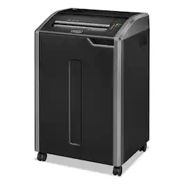 Fellowes - 38485 Powershred 485Ci 30 Manual Sheet Capacity TAA Compliant 100 Percent Jam Proof Cross-Cut Shredder - Black/Dark Silver