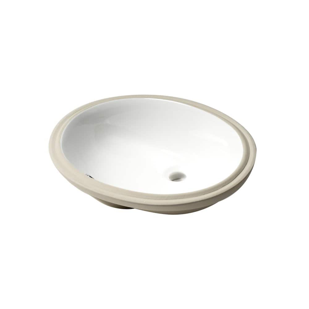 Alfi - 23" Oval Undermount Ceramic Sink - White