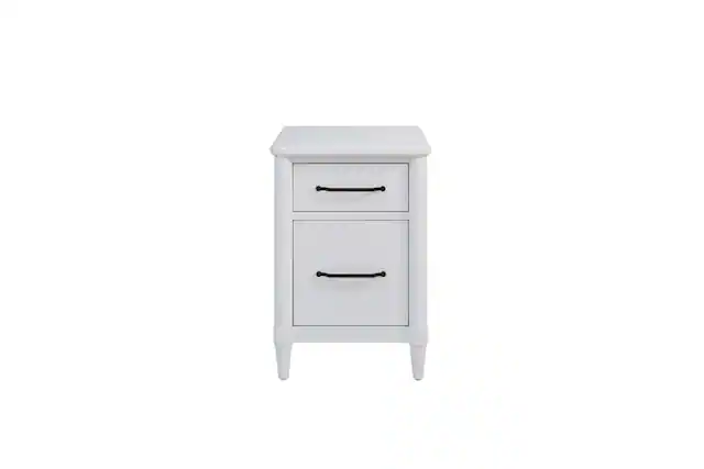 Front. TinyHomie - 2 Drawer Filing Cabinet White.