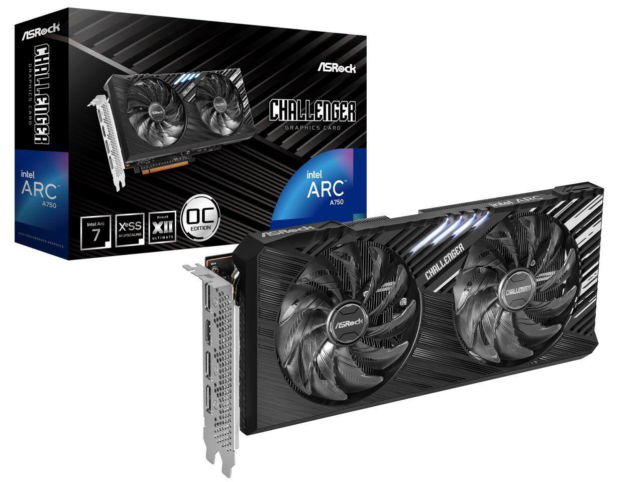 ASRock Graphics Challenger Card Intel ARC A750  
Intel Arc 7  
OC XeSS XII Edition AI Upscaling Ultimate  
ASRock Challenger Graphics Card Intel ARC A750  
ASRock Challenger