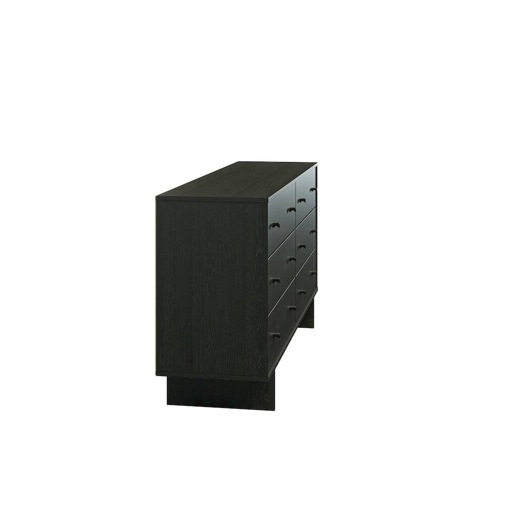 Left. Prepac - Finnley 6-Drawer Dresser in Black Oak, Dresser for Bedroom, Living Room - Black.