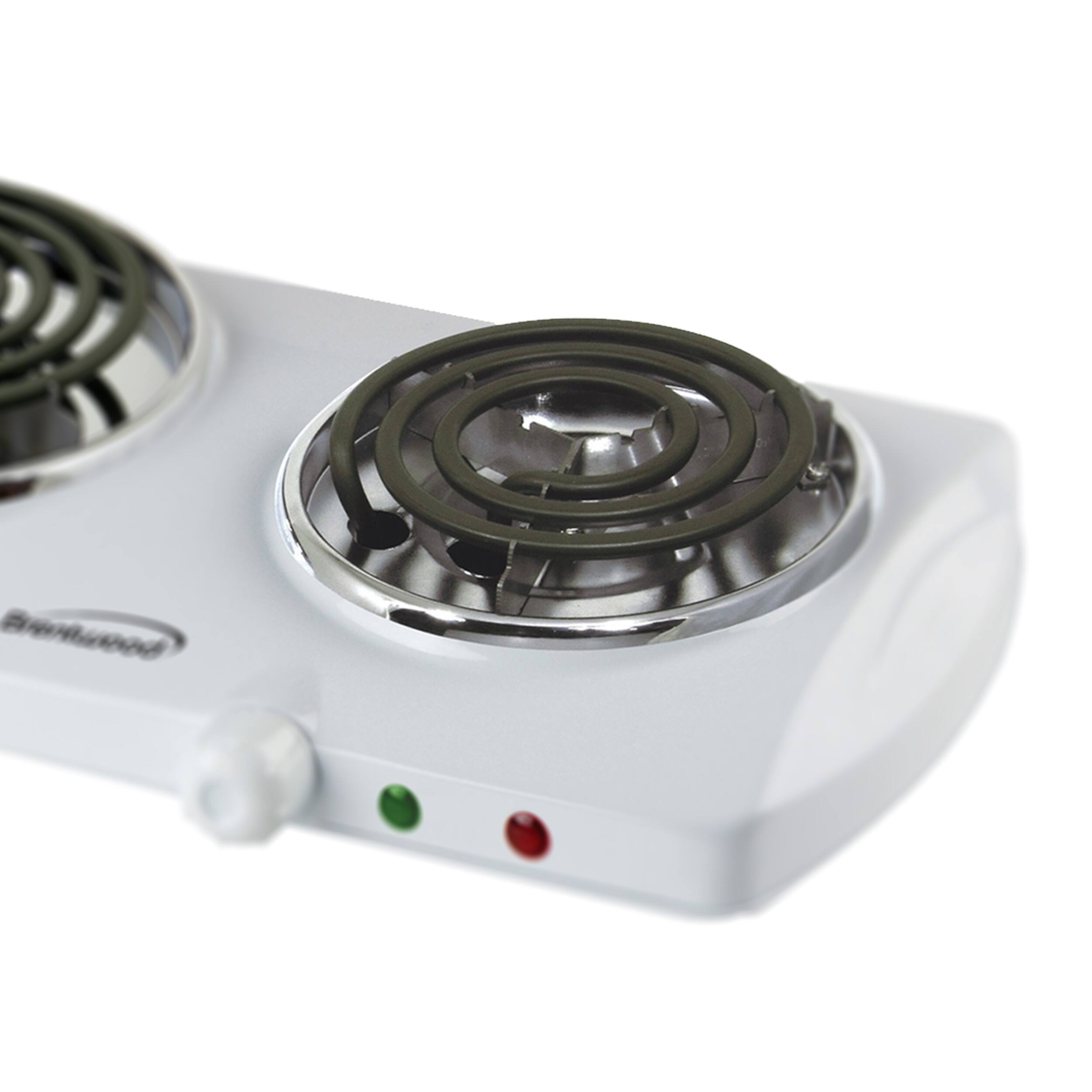 Left. Brentwood - Brentwood Electric 1500W Double Burner Spiral White - White.