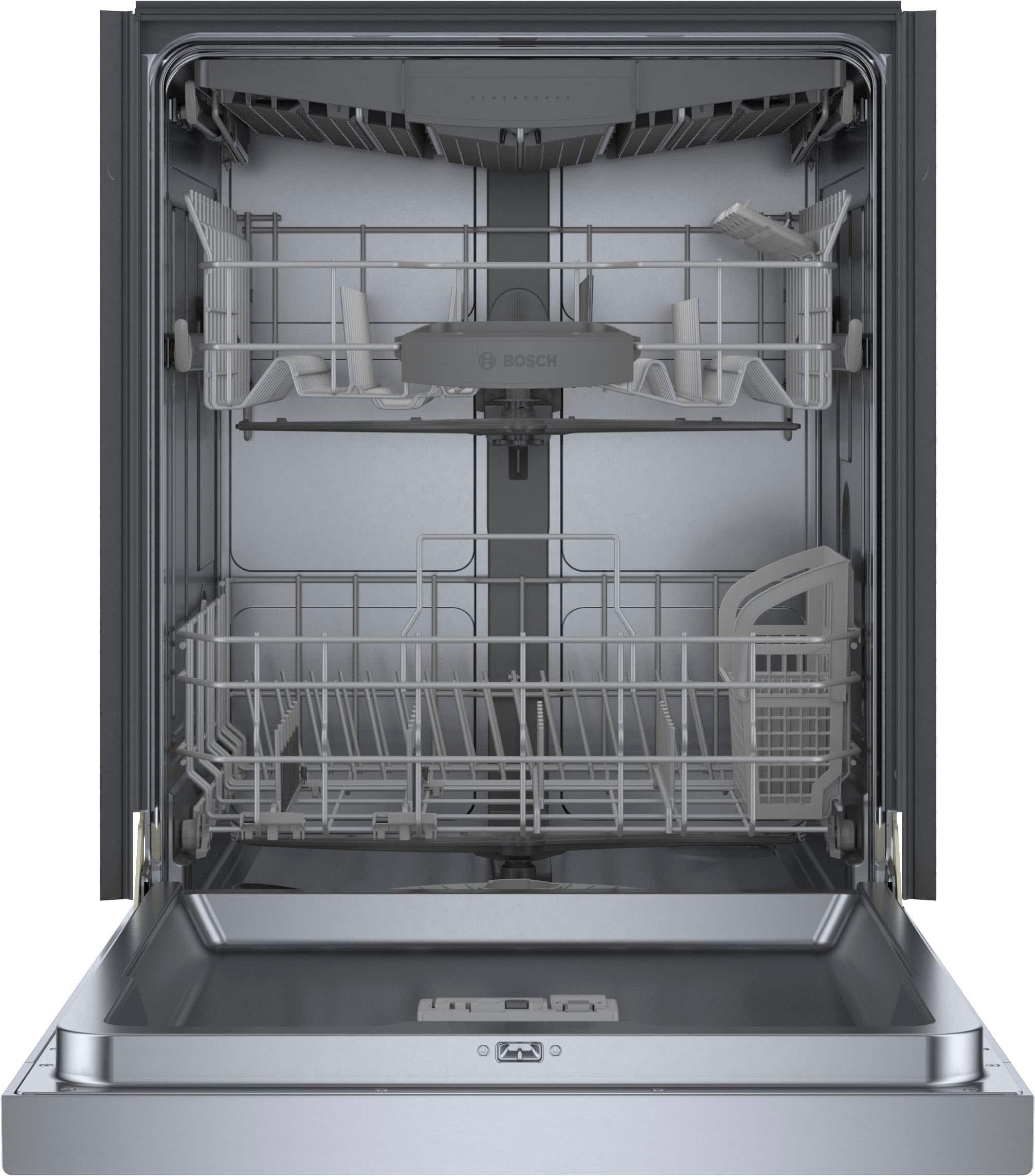 Alt View 3. Bosch - 300 Series 24" Front Control Smart Built-In Stainless Steel Tub Dishwasher with 3rd Rack and AquaStop Plus, 46 dBA - Stainless Steel.