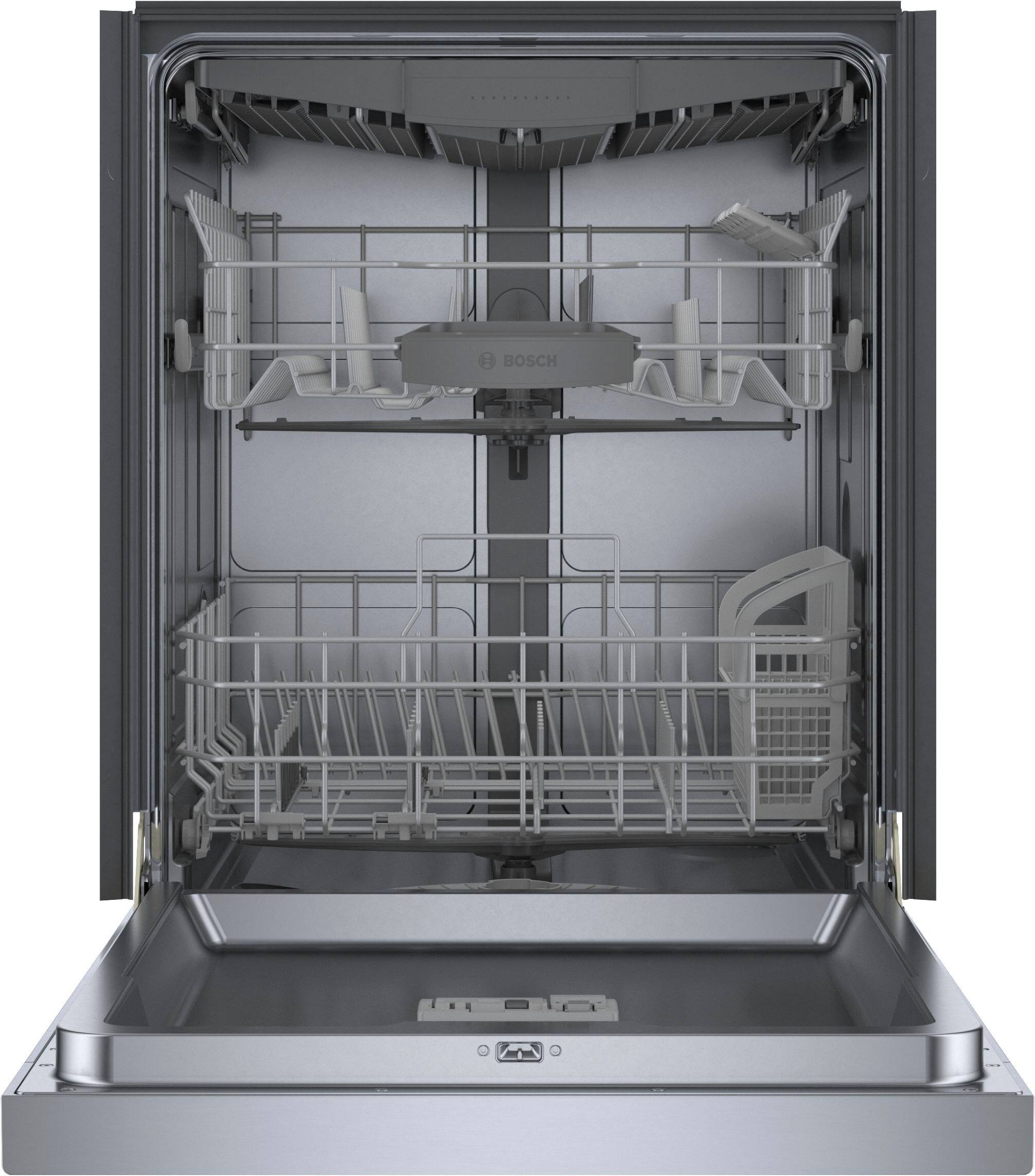 Alt View 3. Bosch - 300 Series 24" Front Control Smart Built-In Stainless Steel Tub Dishwasher with 3rd Rack and AquaStop Plus, 46 dBA - Stainless Steel.