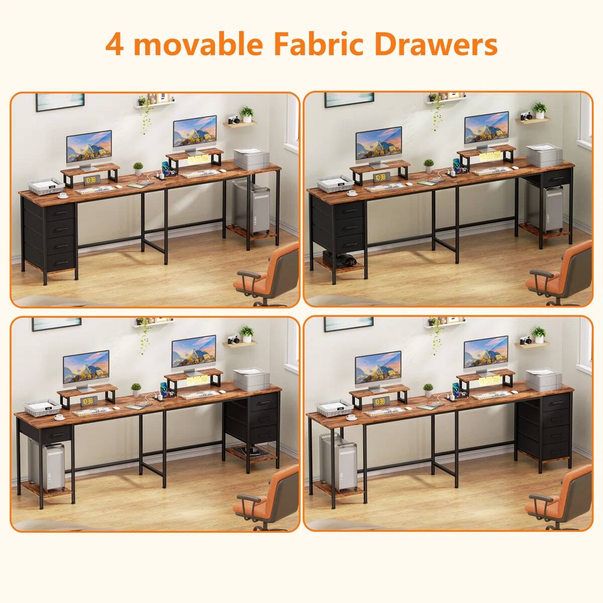 4 movable Fabric Drawers