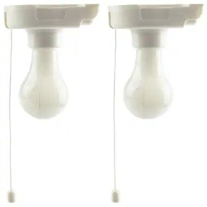 Front. Stock Preferred - Stick-Up Battery Operated LED Light Bulb Set of 2 - White.